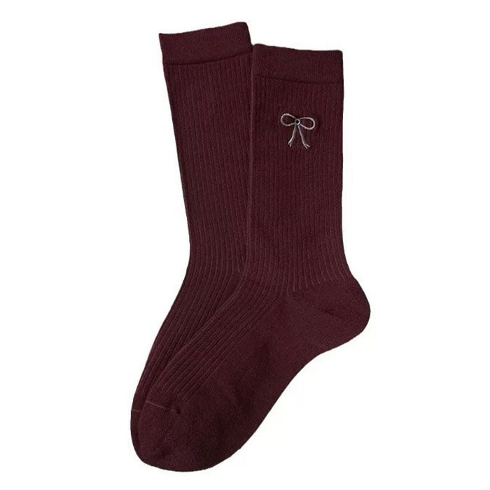 VILZSTUDIOS Cozy patterned socks in red and grey