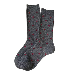VILZSTUDIOS Cozy patterned socks in red and grey