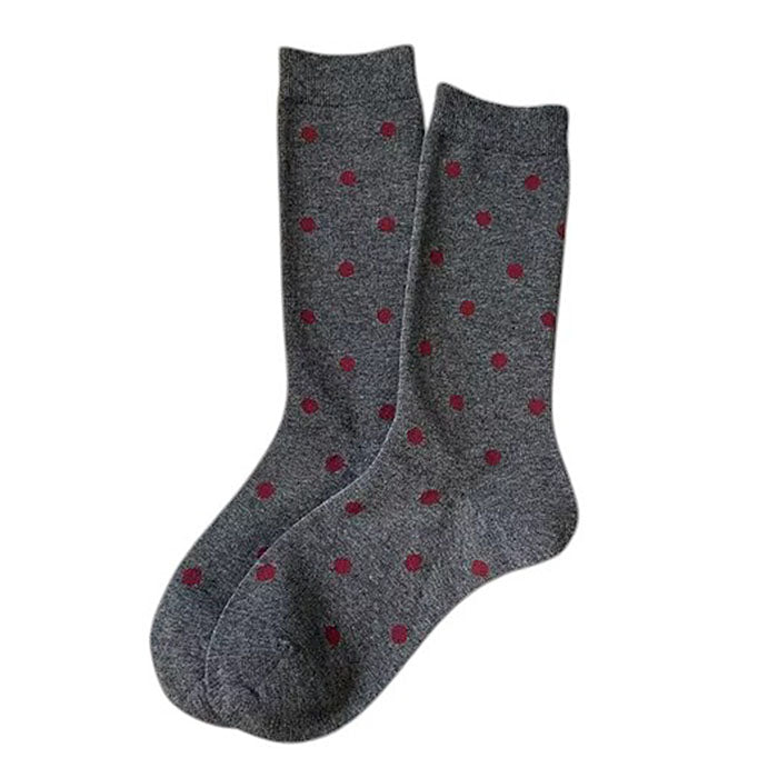 VILZSTUDIOS Cozy patterned socks in red and grey