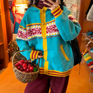 VILZSTUDIOS Chic hooded cardigan with pattern design