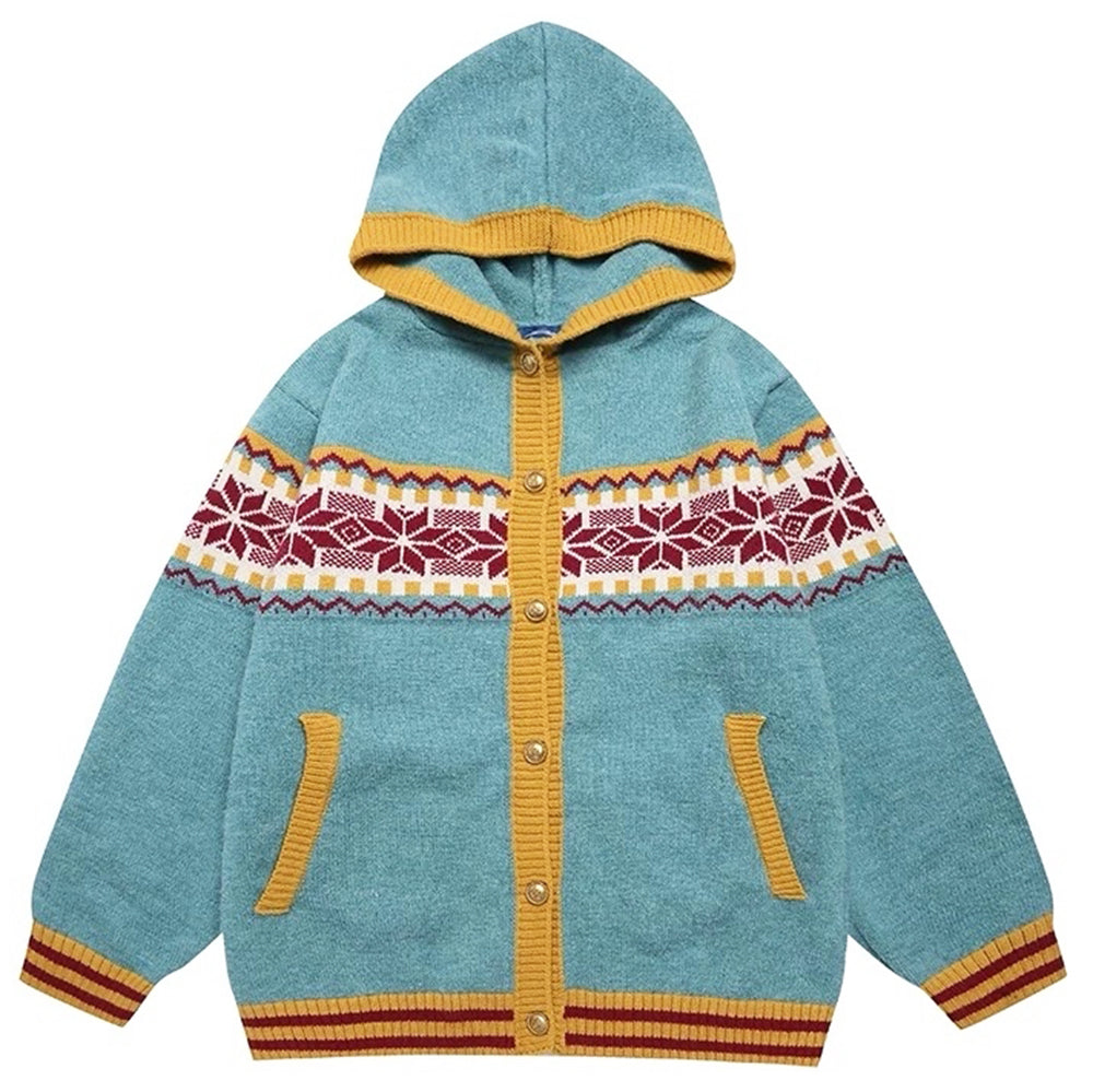 VILZSTUDIOS Chic hooded cardigan with pattern design