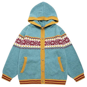 VILZSTUDIOS Chic hooded cardigan with pattern design