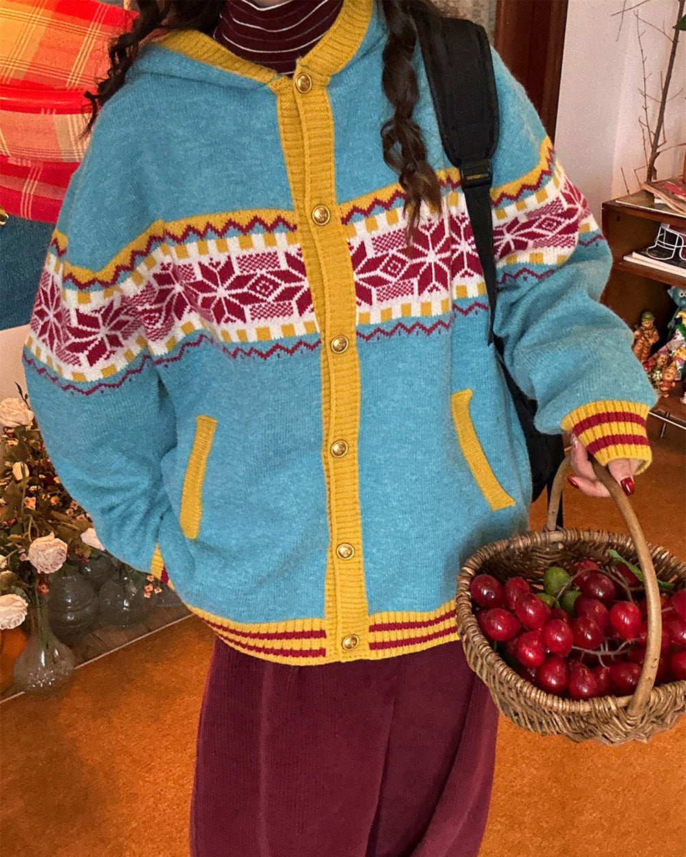 VILZSTUDIOS Chic hooded cardigan with pattern design