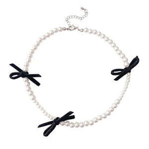 VILZSTUDIOS Elegant pearl bow choker for stylish accessories
