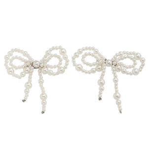 VILZSTUDIOS Chic Pearl Bow Brooch Set