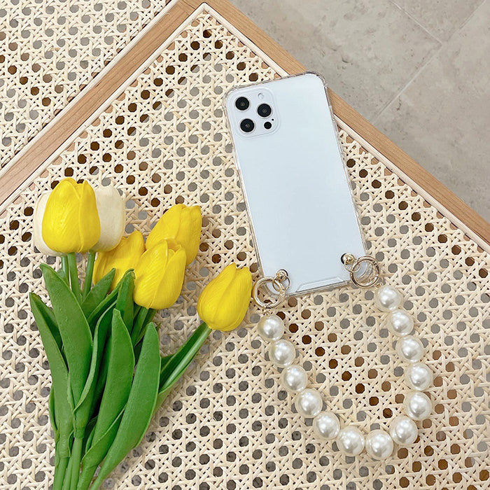 VILZSTUDIOS Stylish Pearl Chain iPhone Case