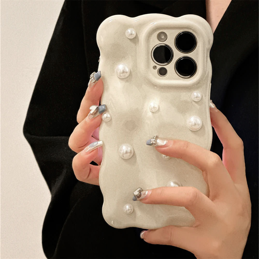 VILZSTUDIOS Stylish French girl pearl iPhone case