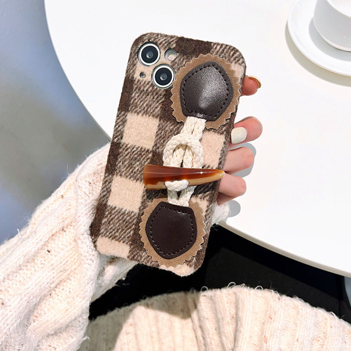 VILZSTUDIOS Trendy plaid buckle phone case