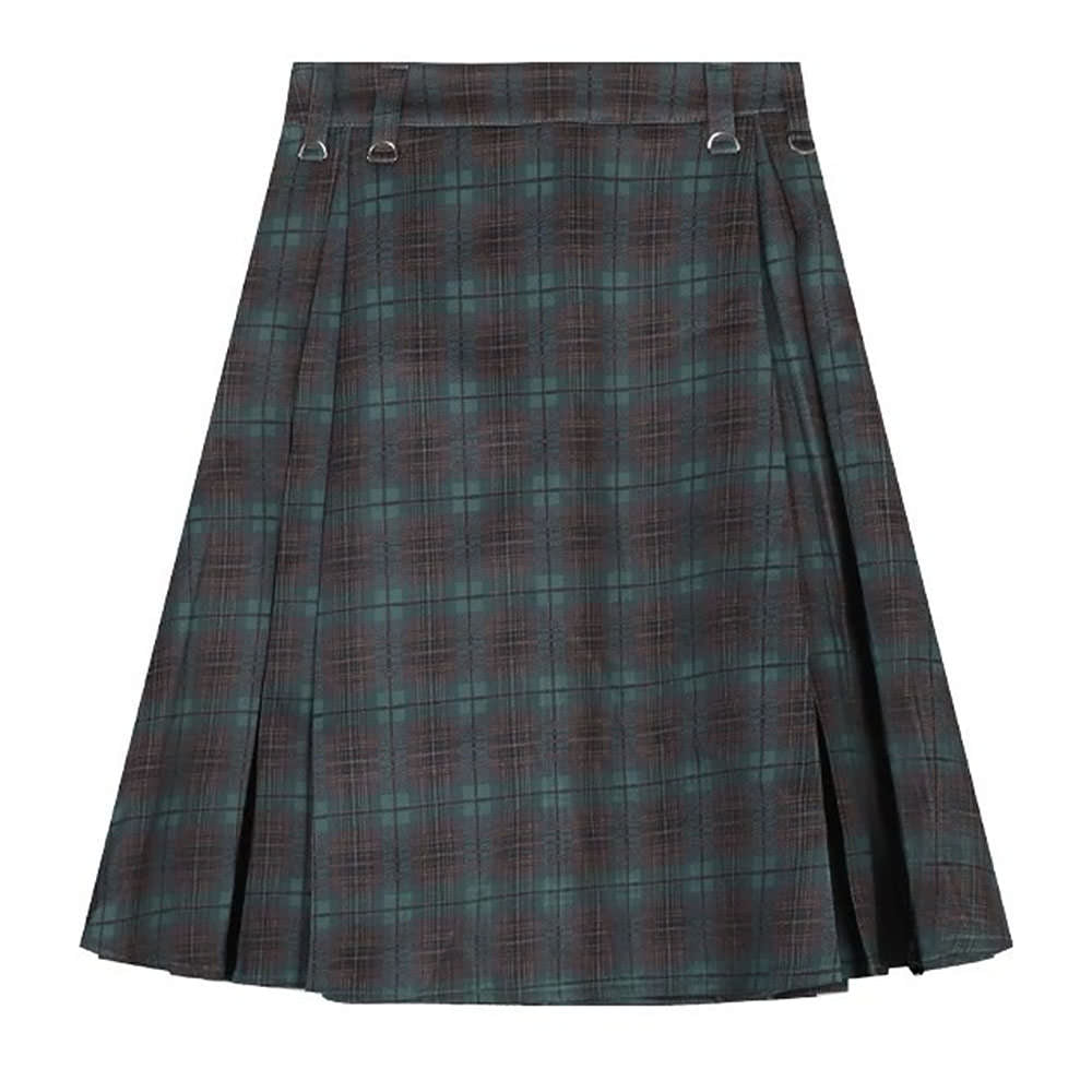 VILZSTUDIOS Fashionable plaid high-waist kilt skirt