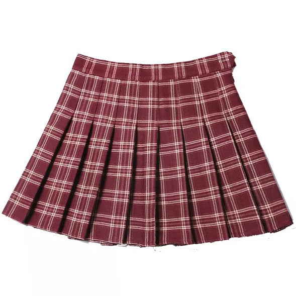 VILZSTUDIOS Chic plaid mini skirt with pleated design