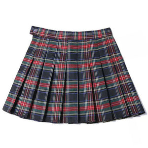 VILZSTUDIOS Chic plaid mini skirt with pleated design