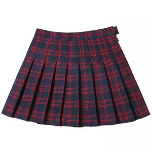 VILZSTUDIOS Chic plaid mini skirt with pleated design