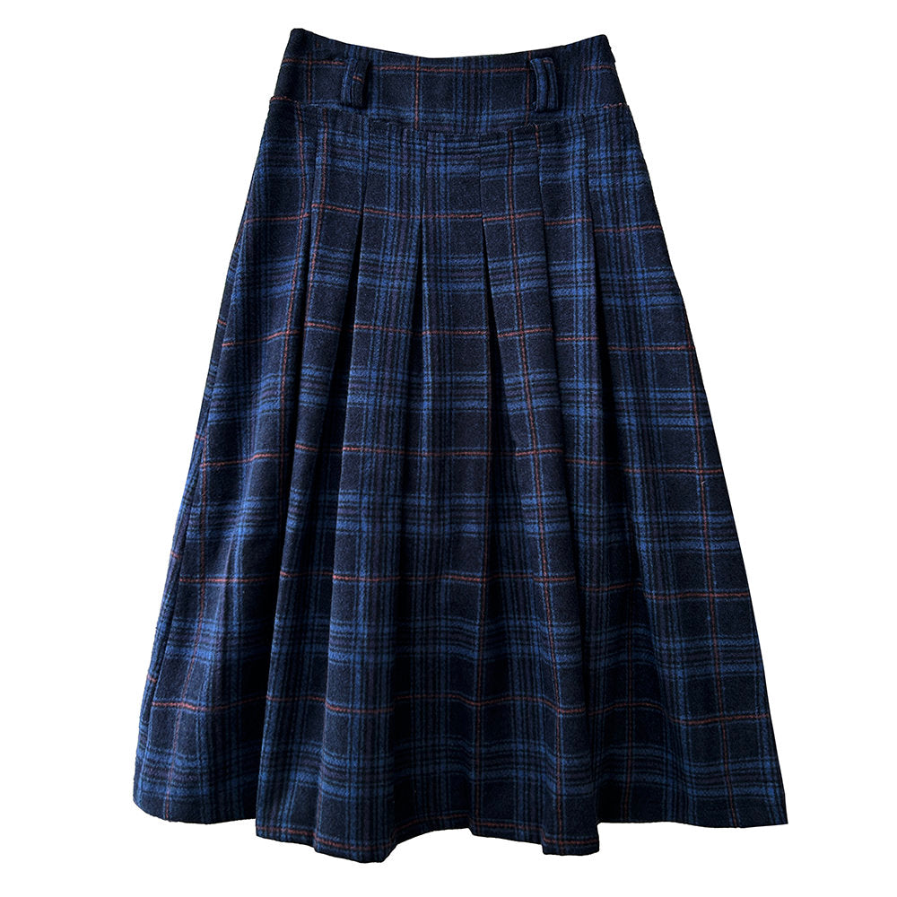 VILZSTUDIOS Chic plaid pleated midi skirt for stylish outfits