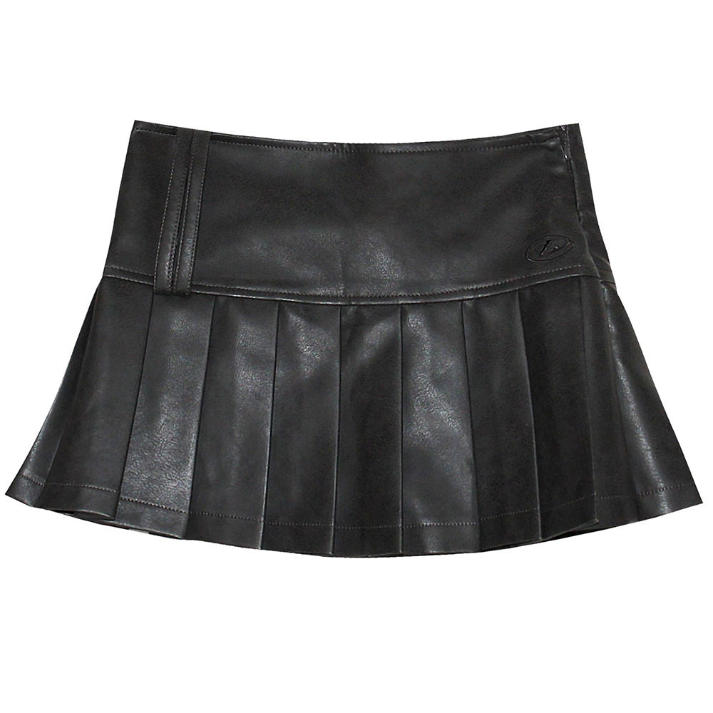 VILZSTUDIOS Chic pleated high-waist skirt in vegan leather