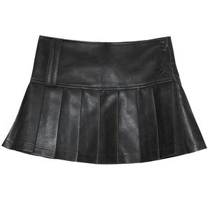 VILZSTUDIOS Chic pleated high-waist skirt in vegan leather