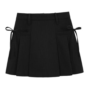 VILZSTUDIOS Chic pleated mini skirt with bows