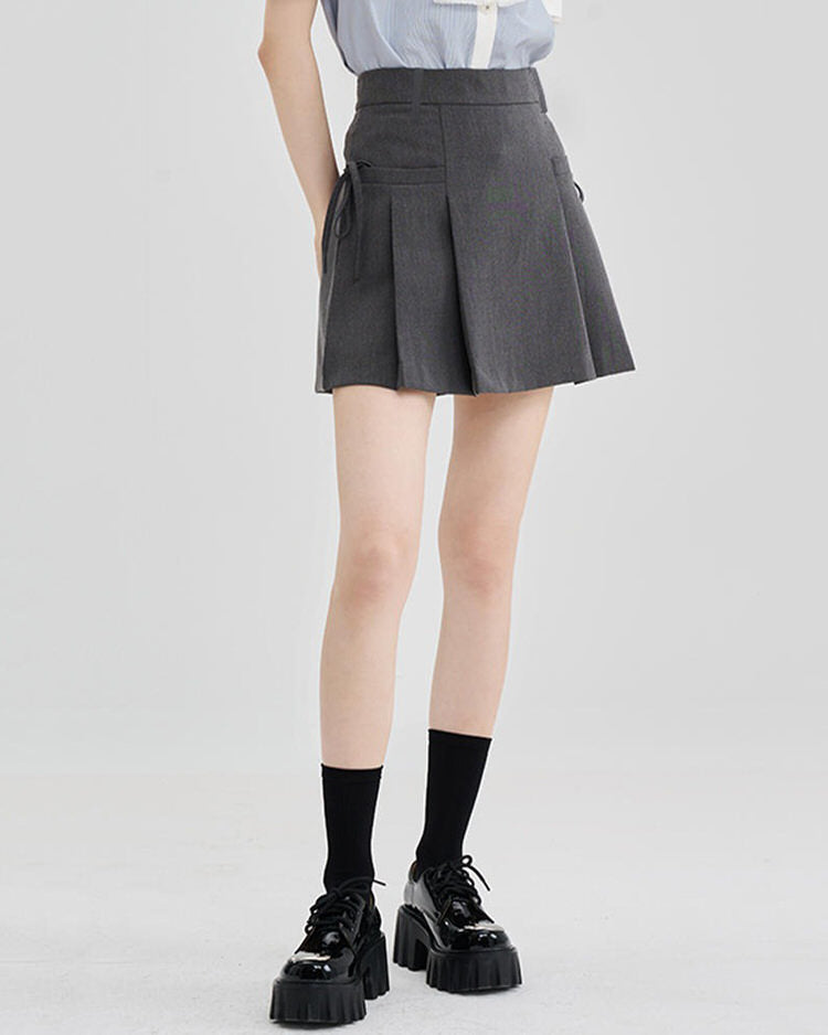 VILZSTUDIOS Chic pleated mini skirt with bows