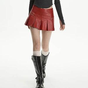 VILZSTUDIOS Chic pleated mini skirt with safety pin accents