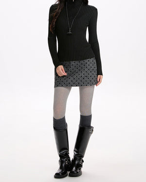 VILZSTUDIOS Chic A-line mini skirt with polka dot design