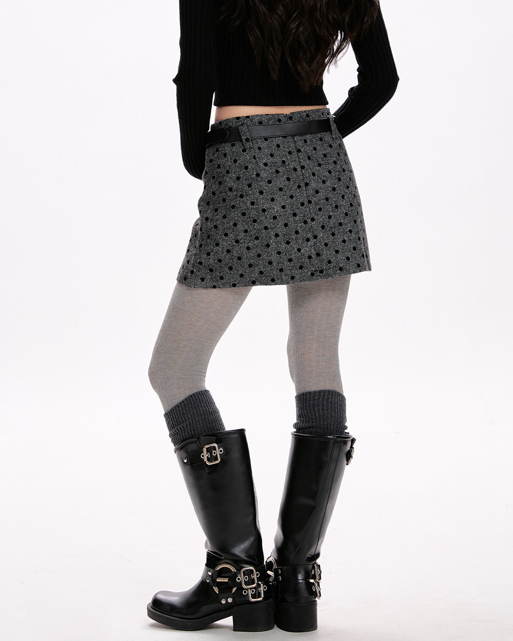 VILZSTUDIOS Chic A-line mini skirt with polka dot design