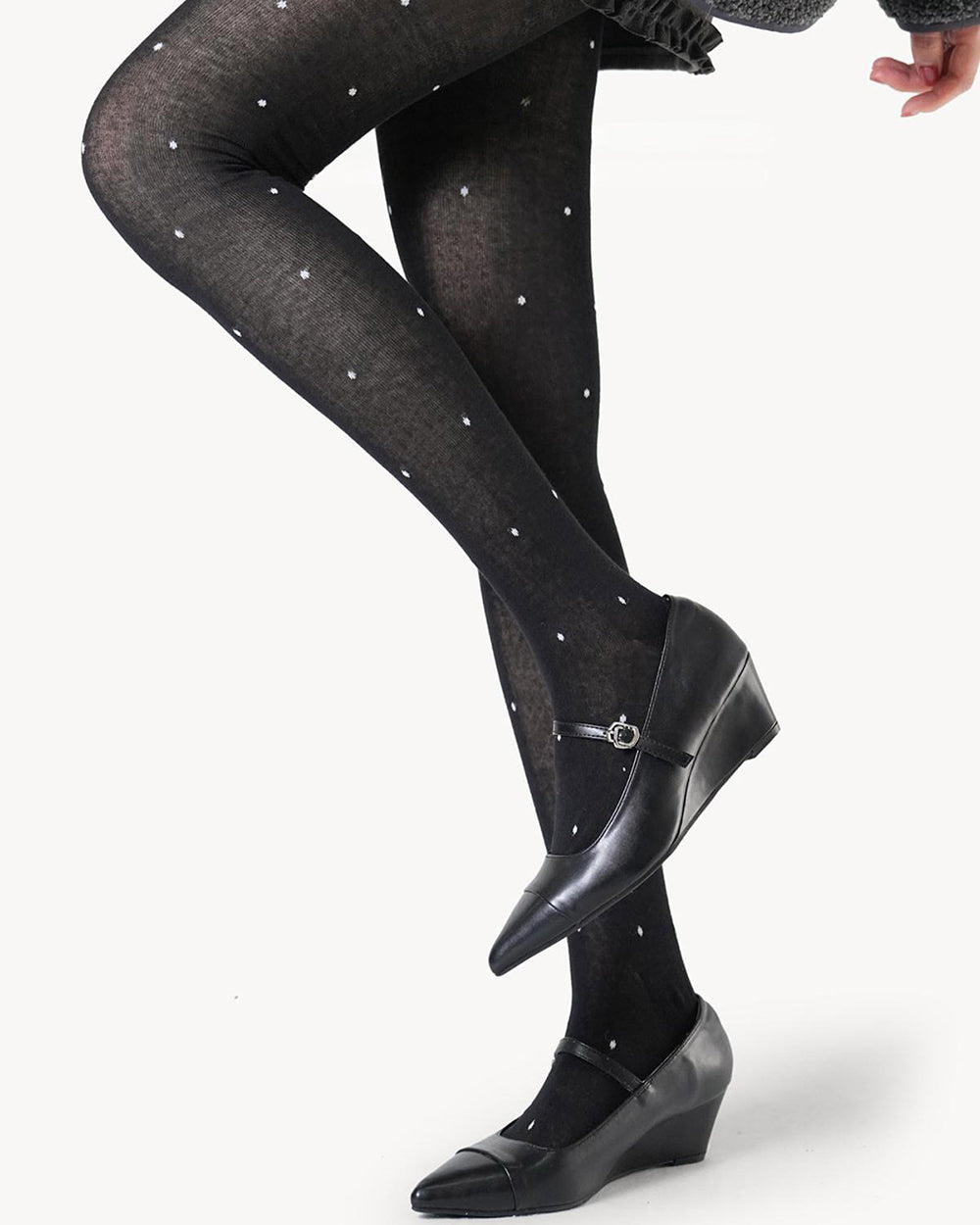 VILZSTUDIOS Chic polka dot knit tights for women