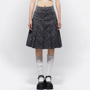 VILZSTUDIOS Chic polka dot mid-length skirt for stylish outfits