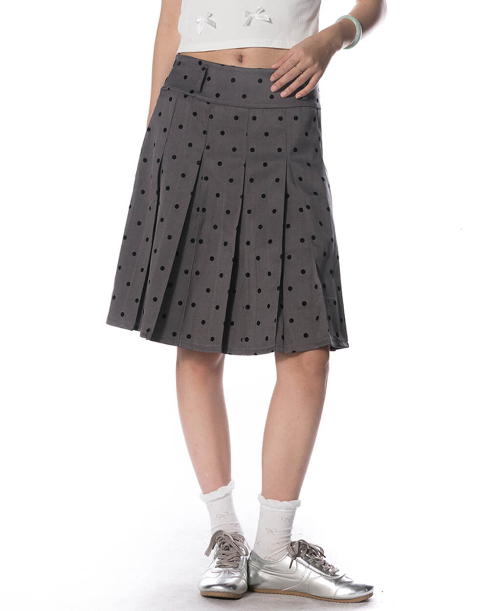 VILZSTUDIOS Chic polka dot mid-length skirt for stylish outfits