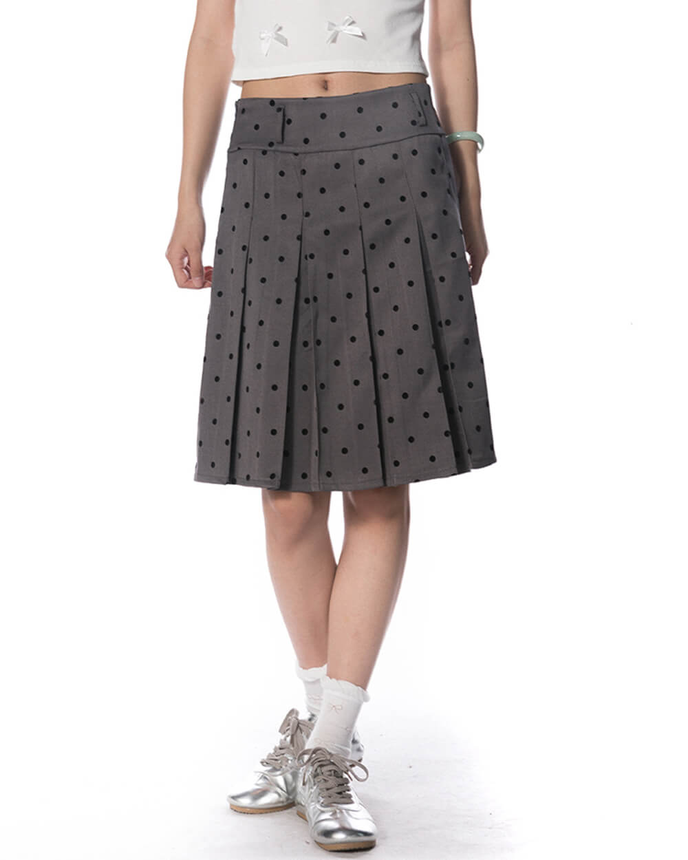 VILZSTUDIOS Chic polka dot mid-length skirt for stylish outfits