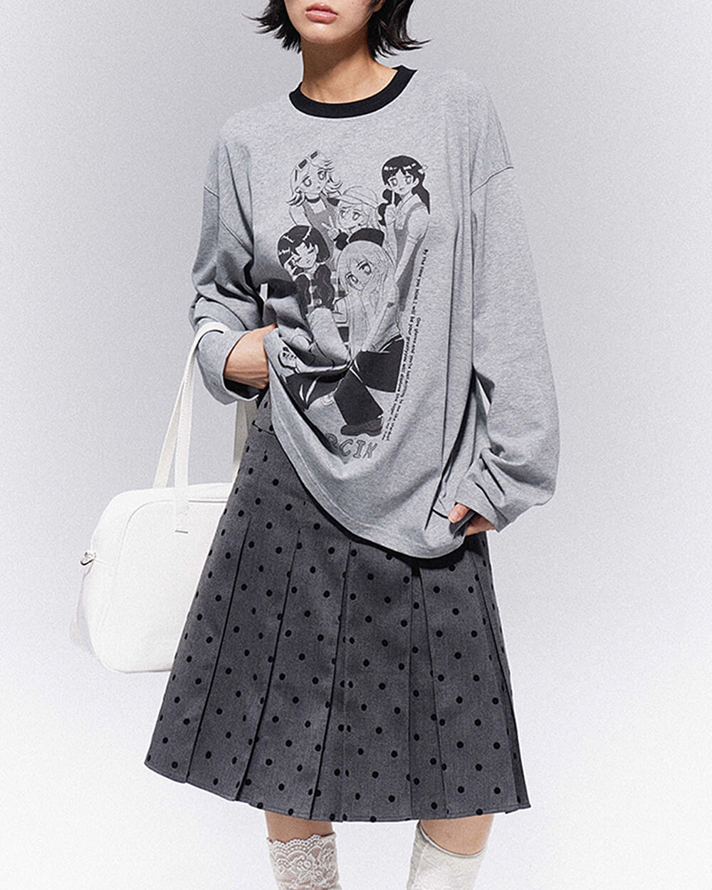 VILZSTUDIOS Chic polka dot mid-length skirt for stylish outfits