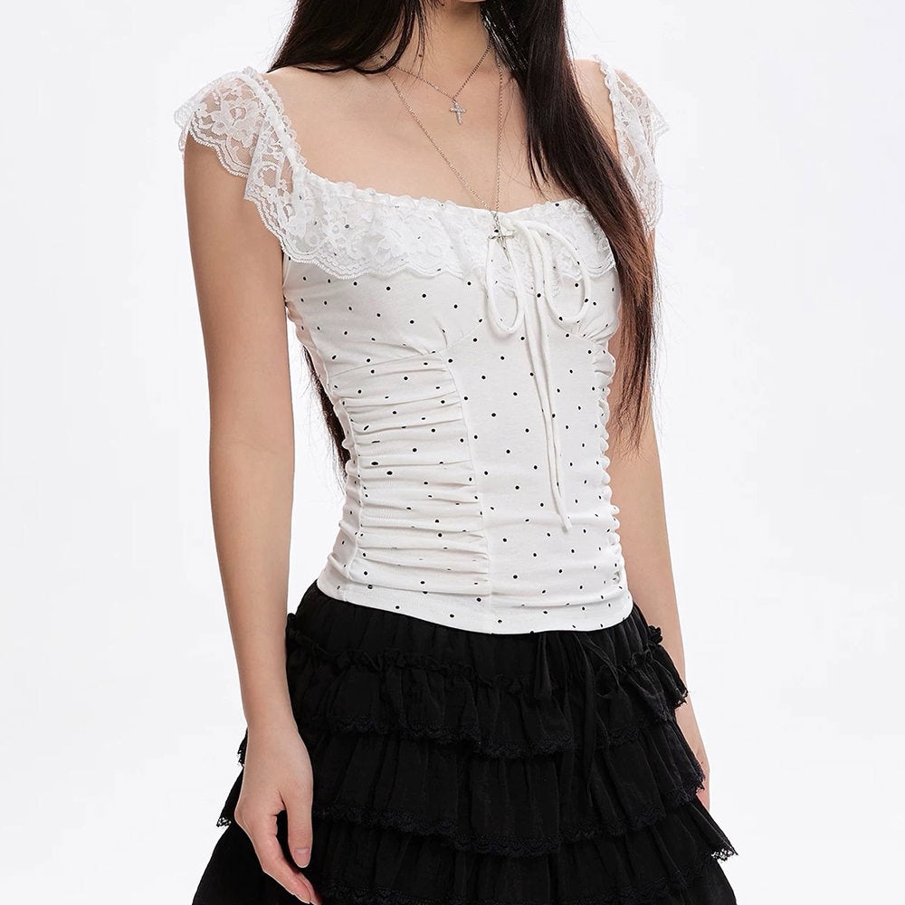 VILZSTUDIOS Chic polka dot ruffled top from VILZSTUDIOS