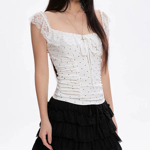 VILZSTUDIOS Chic polka dot ruffled top from VILZSTUDIOS