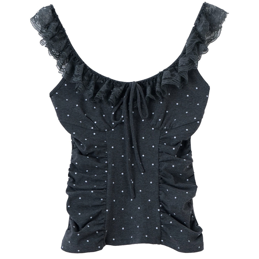 VILZSTUDIOS Chic polka dot ruffled top from VILZSTUDIOS