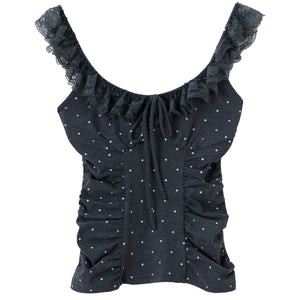VILZSTUDIOS Chic polka dot ruffled top from VILZSTUDIOS