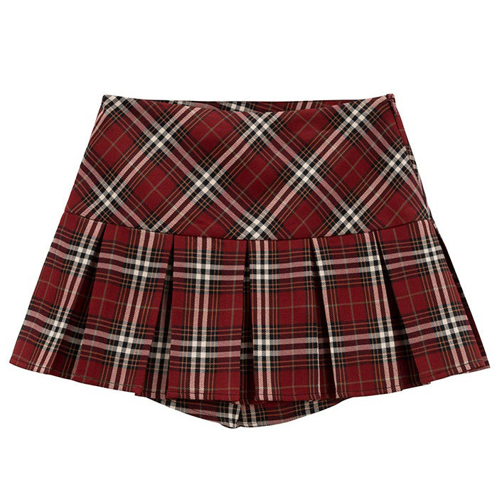 VILZSTUDIOS Stylish preppy plaid mini skirt from VILZSTUDIOS