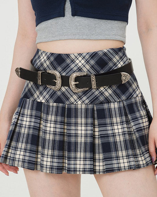 VILZSTUDIOS Stylish preppy plaid mini skirt from VILZSTUDIOS