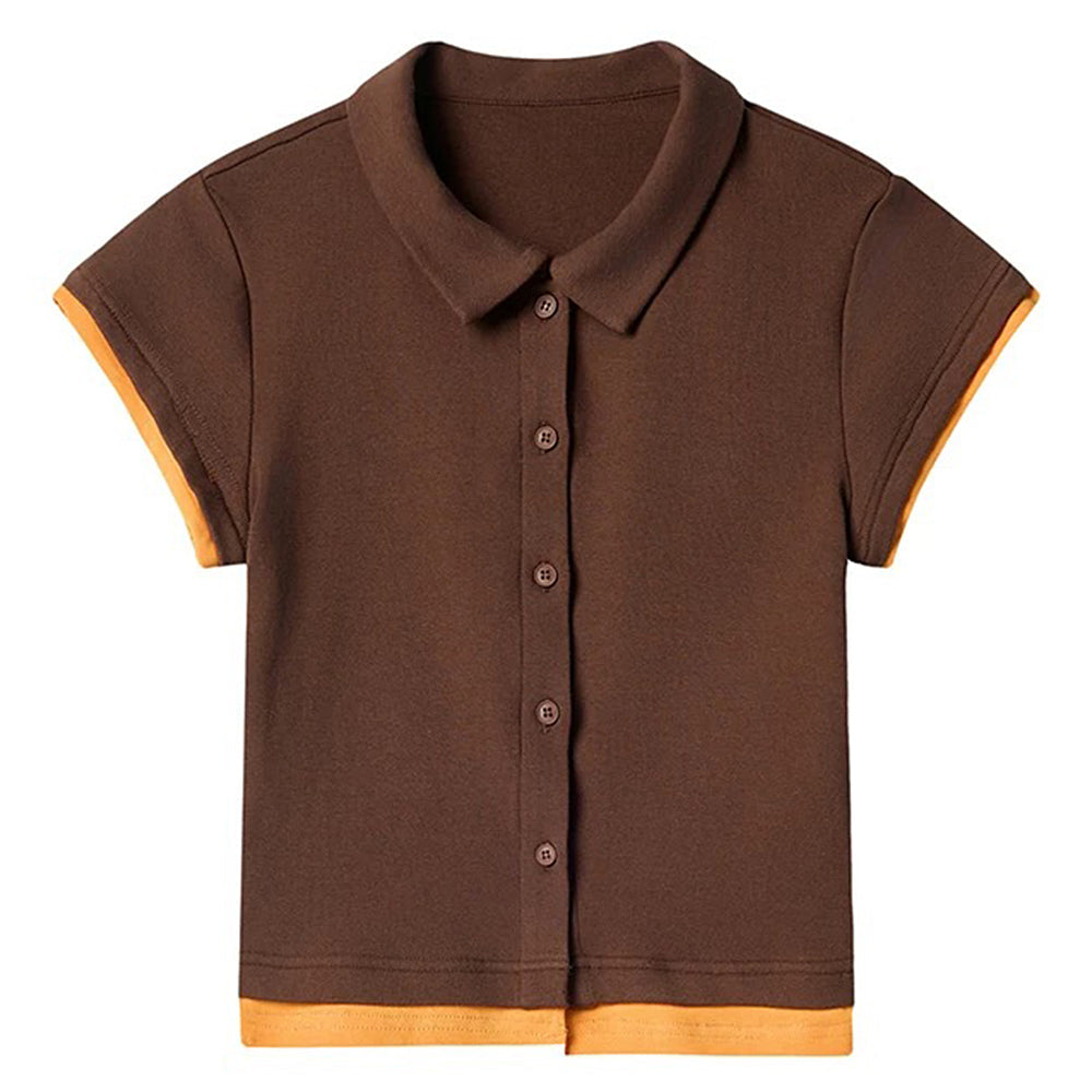 VILZSTUDIOS Chic retro button-up polo tee for stylish streetwear