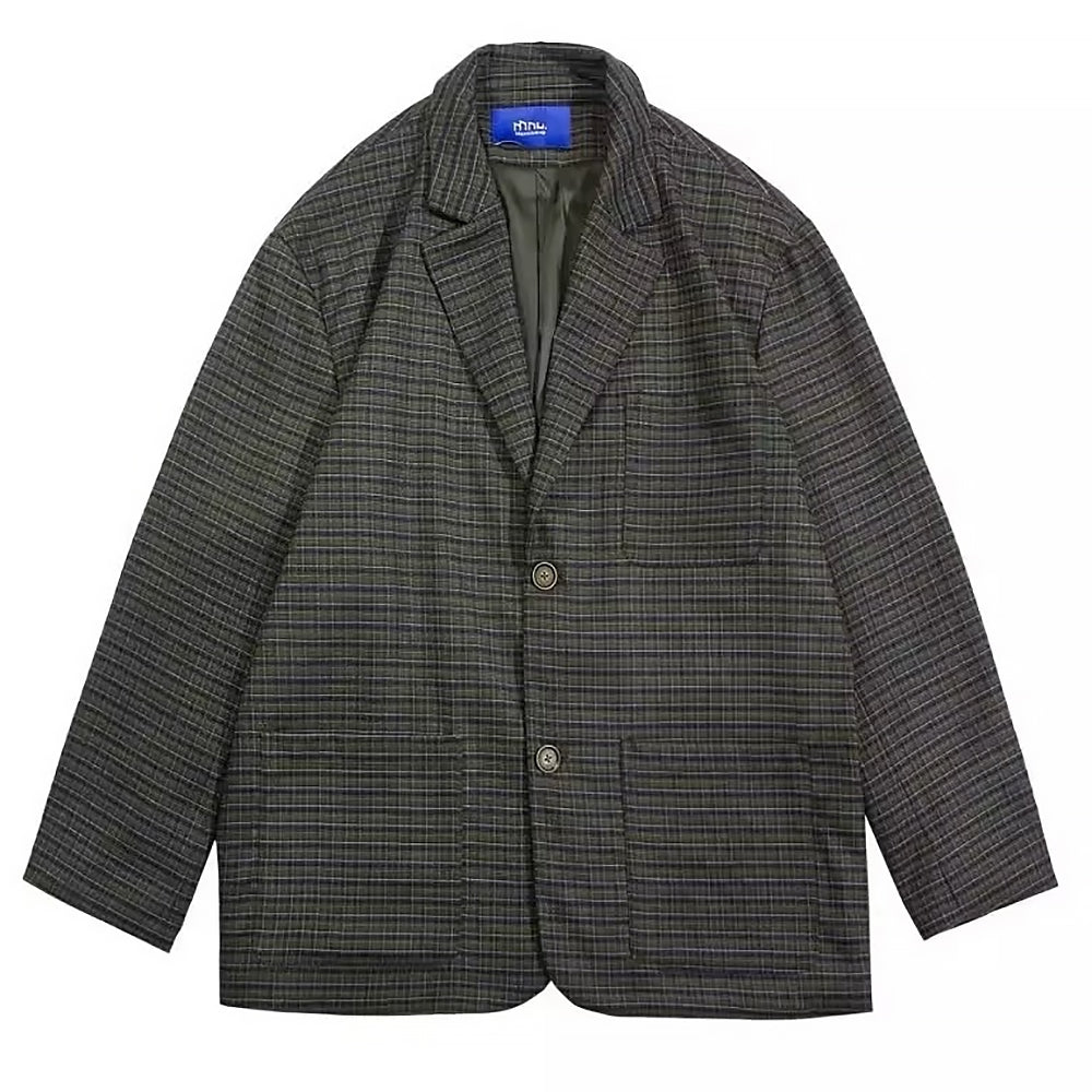 VILZSTUDIOS Chic oversized blazer with plaid pattern and classic lapel