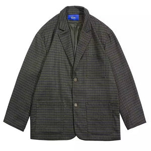 VILZSTUDIOS Chic oversized blazer with plaid pattern and classic lapel