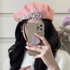VILZSTUDIOS Stylish rhinestone beret for fashionable looks