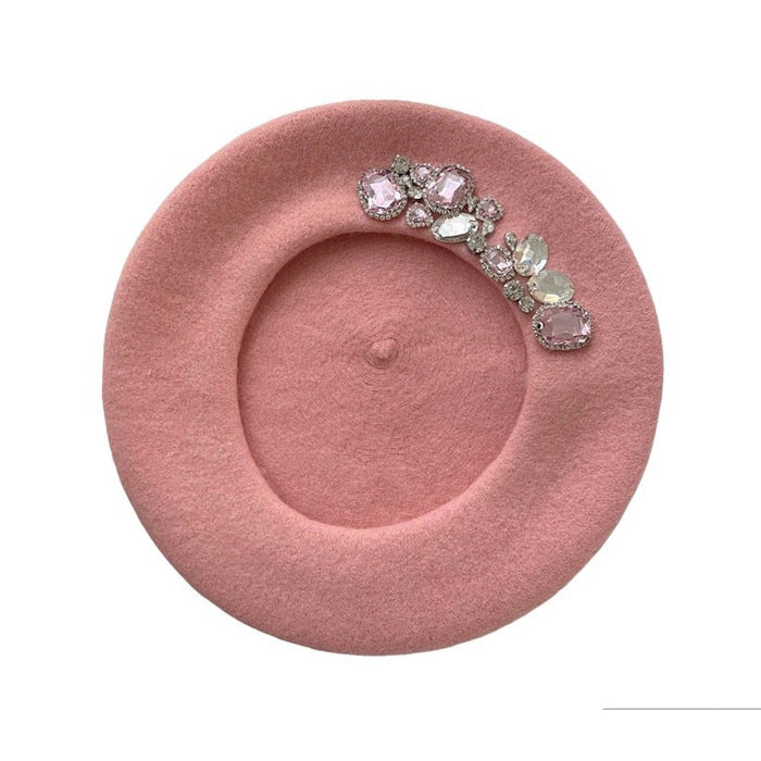 VILZSTUDIOS Stylish rhinestone beret for fashionable looks