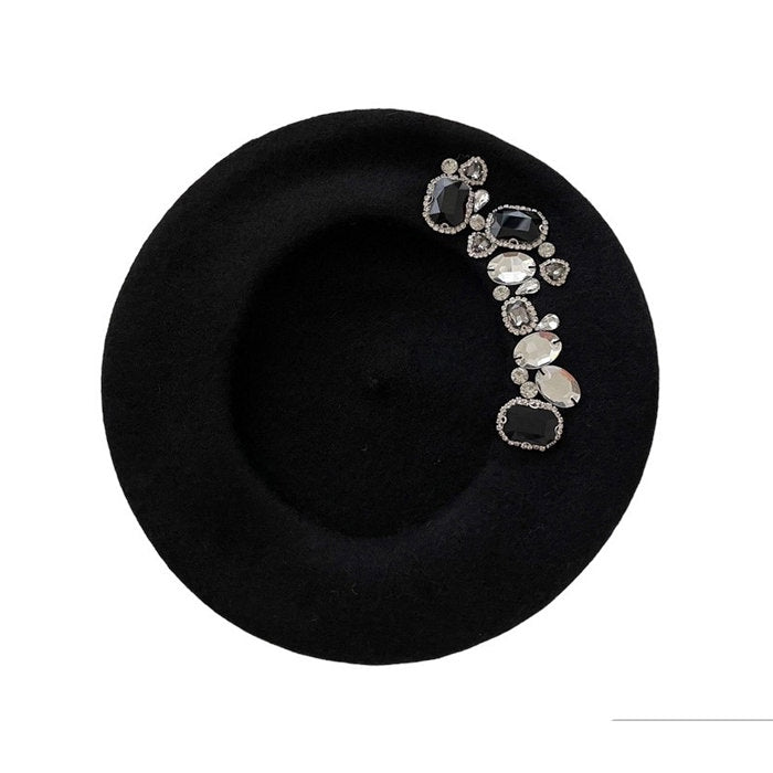 VILZSTUDIOS Stylish rhinestone beret for fashionable looks