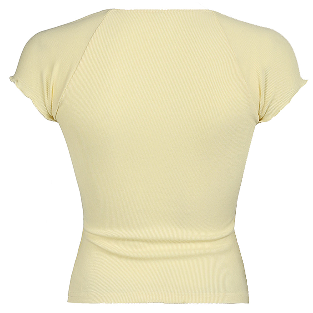 VILZSTUDIOS Chic ribbed lace baby tee from VILZSTUDIOS