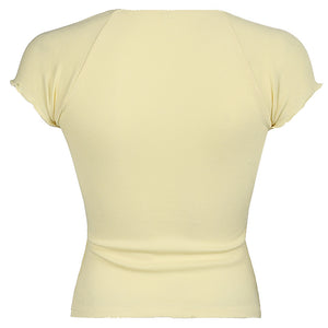 VILZSTUDIOS Chic ribbed lace baby tee from VILZSTUDIOS