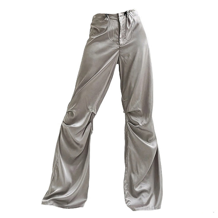 VILZSTUDIOS Stylish satin wide-leg trousers for modern fashion