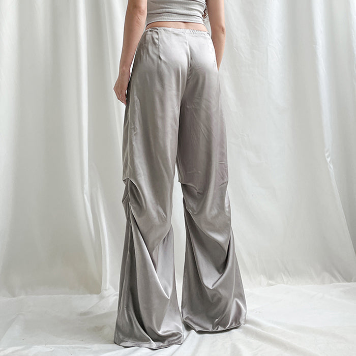 VILZSTUDIOS Stylish satin wide-leg trousers for modern fashion
