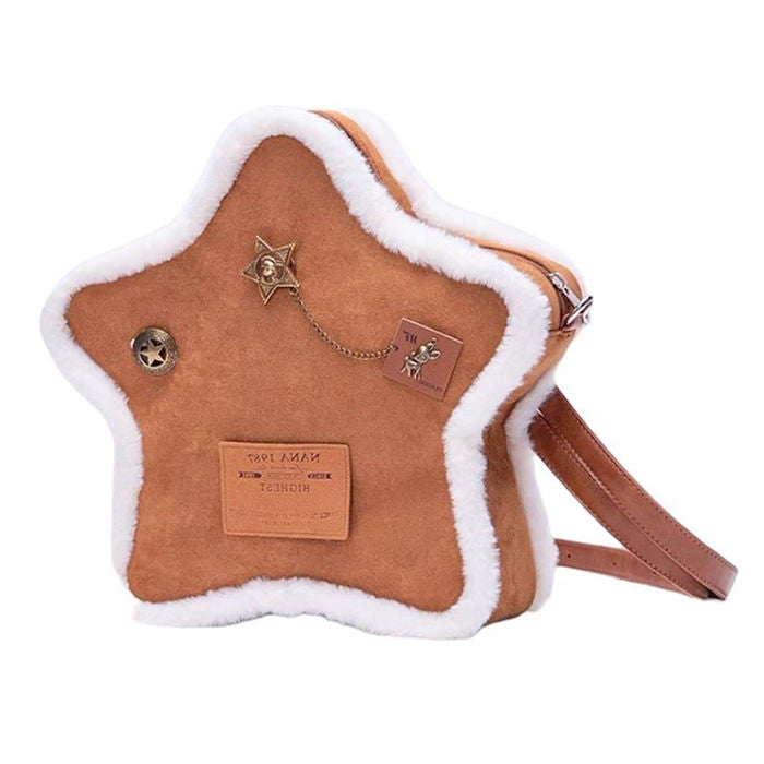 VILZSTUDIOS Stylish sheepskin star backpack for everyday use