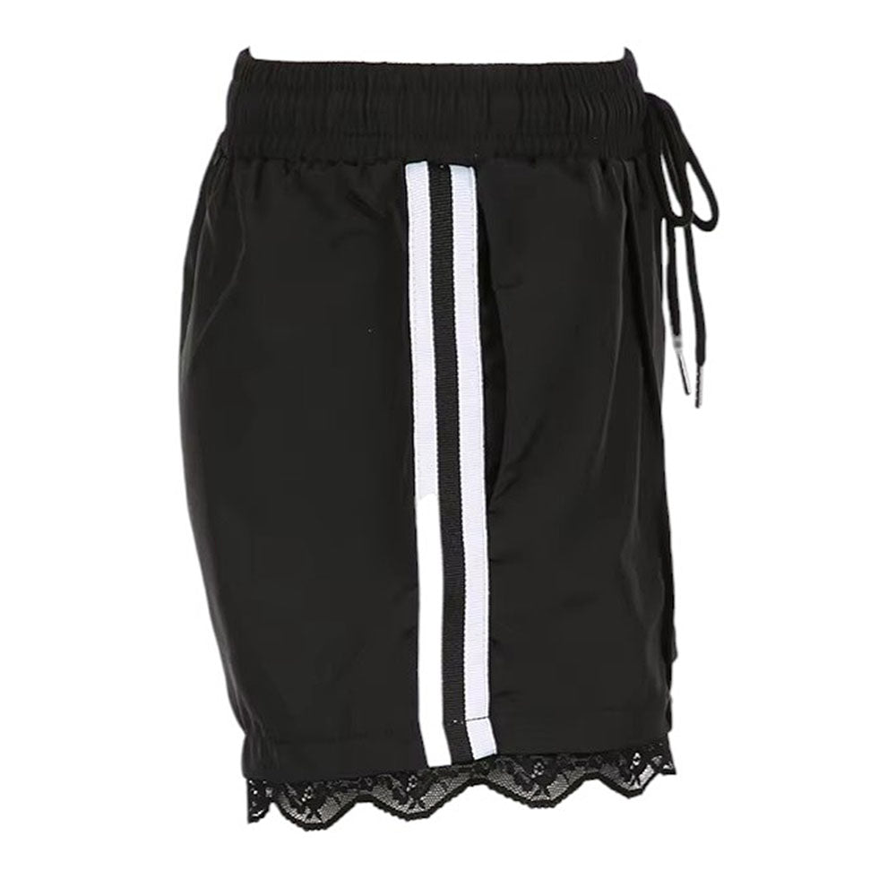 VILZSTUDIOS Chic side stripe lace shorts from VILZSTUDIOS