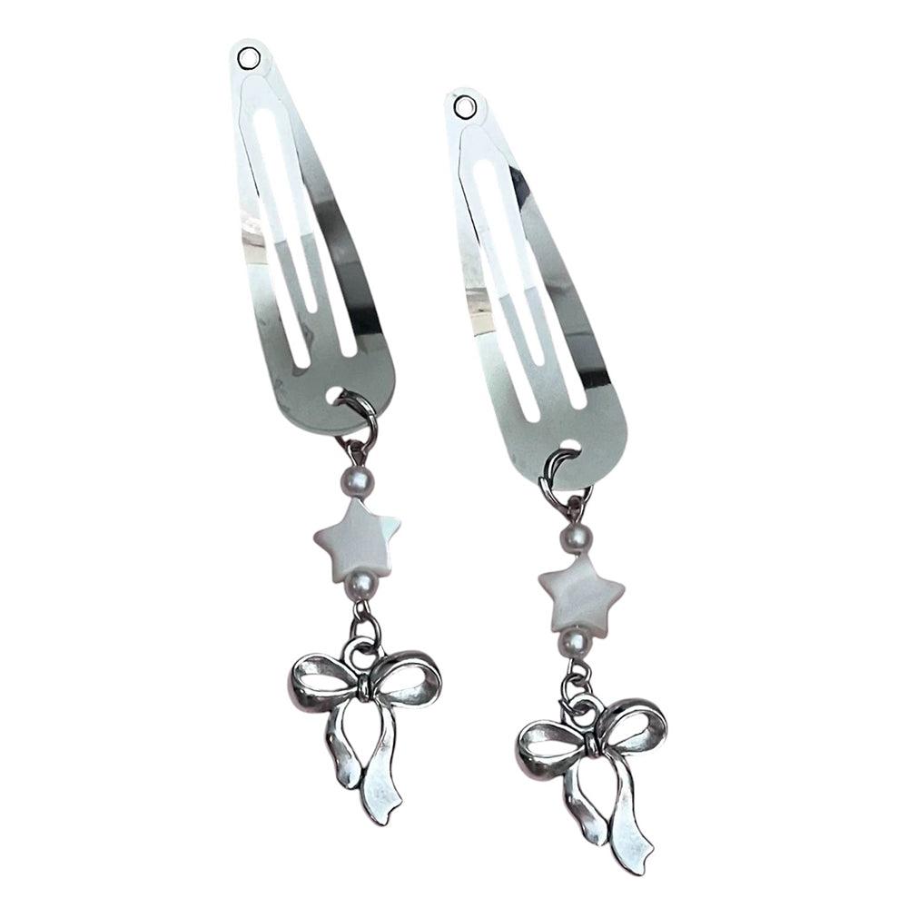 VILZSTUDIOS Silver hair clip with ribbon charms