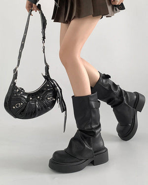 VILZSTUDIOS Chic slouchy grunge boots for modern fashion