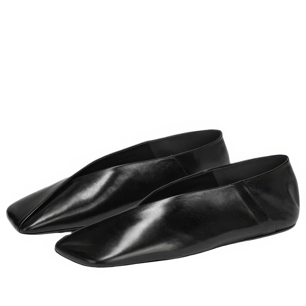 VILZSTUDIOS Chic Square-Toe Black Flats